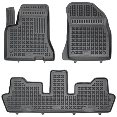 Abbildung von REZAW PLAST 201210 Fußmattensatz Gummi vorne und hinten 3 schwarz Maßgefertigt CITROËN: C4 Picasso 1, I Grand