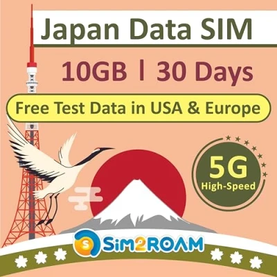 Abbildung von NUR Japan Daten SIM Karte 30 Tage 10 GB 5G/4G LTE Hochgeschwindigkeits Internetdaten Duale lokale japanische Netzbetreiber, Softbank und KDDI Reise Prepaid 短期帰国・短期来日最適・安心日本語サポート