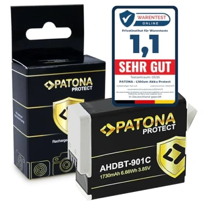 Abbildung von PATONA Hero 9 10 11 Black Enduro Akku 13785 Protect Serie AHDBT 901 SPBL1B Bis maximal 20 Grad