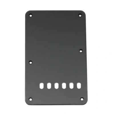 Abbildung von Musiclily 6 Löcher Vintage ST Tremolo Abdeckung Back Plate für Fender American/Mexican Standard Stratocaster Modern Style E Gitarre, 1 lagig Mattschwarz