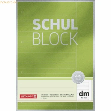 Abbildung von 10 x Brunnen Schulblock Premium A4 90g/qm 50 Blatt Lineatur dm