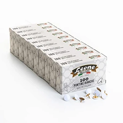 Abbildung von 1000 farbige weiße Reißverschlüsse Leone Dell&#039;Era Queue mit 10 Boxen à 100 Stück Made in Italy