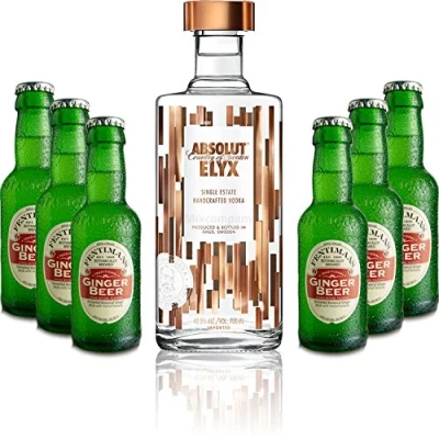 Abbildung von Moscow Mule Set Absolut Elyx Vodka 0,7l 700ml (42,3% Vol) + 6x Fentimans Ginger Beer 200ml Inkl. Pfand MEHRWEG