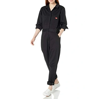 Abbildung von Dickies Damen Langarm Overall aus Baumwoll Twill Arbeitsoverall, schwarz, X Small