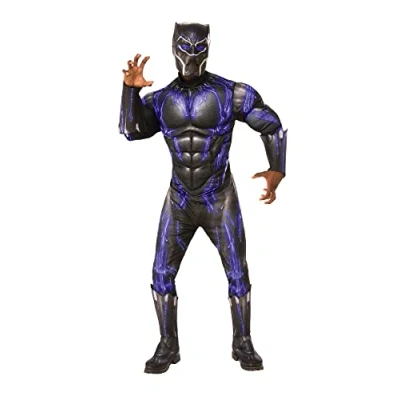 Abbildung von Rubie&#039;s Offizielles Luxuskostüm Black Panther, Avengers, Kampfanzug, für Herren, Erwachsene, Standardgröße/Größe M