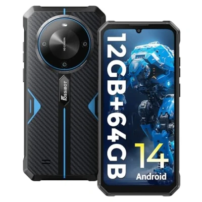 Abbildung von FOSSiBOT F105 Android 14 Handy, 10300mAh Akku Outdoor Handy Ohne Vertrag,12(4+8) GB + 64GB/128GB, 6.745 Inch Display Mobile Phone Without Contract, 20MP 8MP, 4G Dual SIM GPS/OTG/IP68