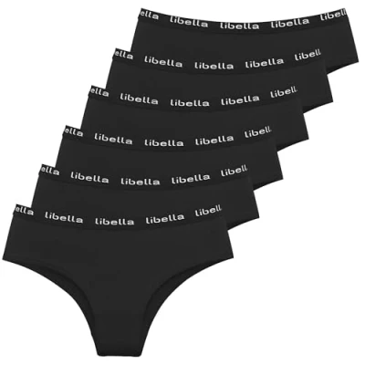 Abbildung von Libella Unterhosen Damen Baumwolle,6er Pack Slips Mehrpack Baumwoll Unterwäsche Bequeme Pantys 3411 BL L