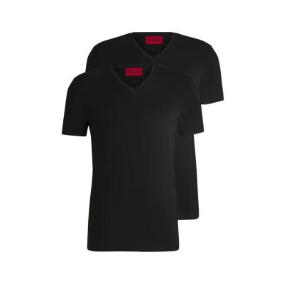 Abbildung von HUGO V NECK 2 PACK Tshirt basic, Herren, Größe: Small, Black
