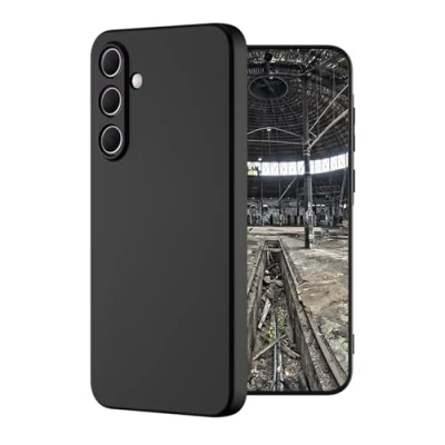 Abbildung von JT Berlin BackCase Pankow Soft Silikon Case kompatibel mit Samsung Galaxy A55 5G Hülle (Flexibles TPU Cover, NFC kompatible Schutzhülle, Verstärkte Ecken) schwarz