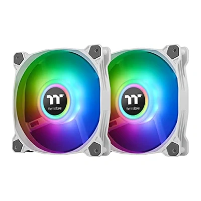 Abbildung von Thermaltake Pure Duo 14 ARGB Sync Radiator Fan 2 Pack PC Lüfter Gehäuse Weiß