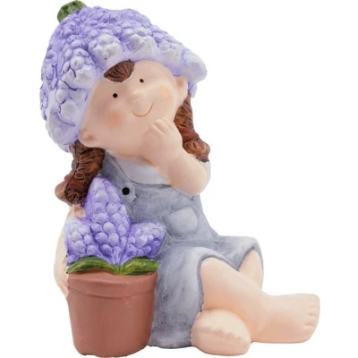 Abbildung von Trend Line Gartenfigur TrendLine Dekofigur Mädchen Keramik 14,5 cm weiß