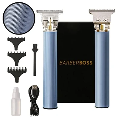 Abbildung von BarberBoss Bartschneider und Stoppel Trimmer Haarschneidemaschine für Männer Kabellose elektrische Schermaschine mit T Klinge Trimmer, USB wiederaufladbares Pflegeset QR 2086