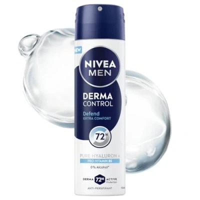 Abbildung von NIVEA MEN Derma Control Defend Herren Antitranspirant 72h Hyaluronsäure Spray 150ml