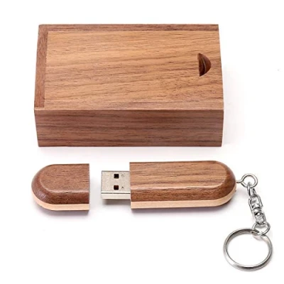 Abbildung von HOZYALE USB Stick Zweifarbig Holz 2.0 Flash Laufwerk Datenstick Speicherstick Memory mit Holzbox（64 GB, Hellbraun