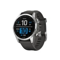 Abbildung von Garmin Fenix 7S 42mm Silber (Graues Silikon Armband)