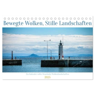 Abbildung von Bewegte Wolken, Stille Landschaften (Tischkalender 2025 DIN A5 quer), CALVENDO Monatskalender