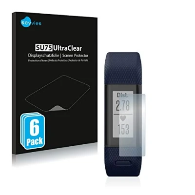Abbildung von Savvies 6 Stück Schutzfolie für Garmin Vivosmart HR+ Displayschutz Folie Ultra Transparent