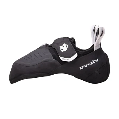 Abbildung von Evolv Phantom Schwarz Weiß Aggressiver High Performance Kletterschuh, Größe EU 39.5 Farbe Black White