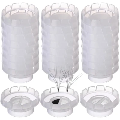 Abbildung von 100 stücke Individuelle Wimpernverlängerung Volumen Wimpern Fan Pfropfen Kleber Halter und Lash Organizer