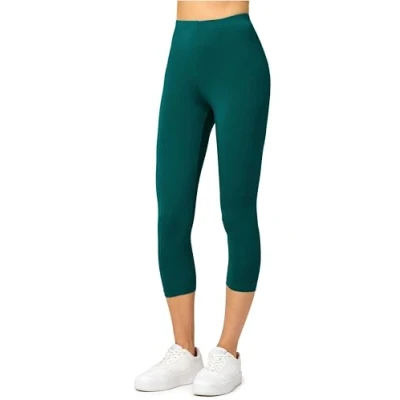 Abbildung von Merry Style Damen Leggings 3/4 Capri aus Viskose MS10 144 (Smaragdgrün, XXL)