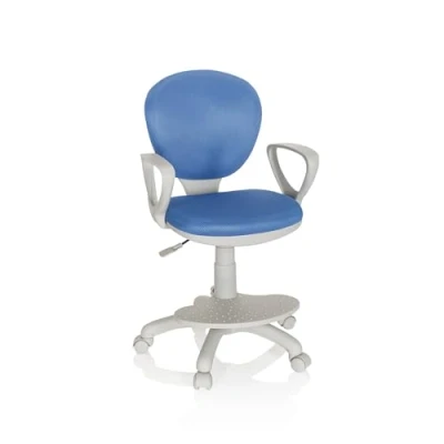 Abbildung von hjh OFFICE Kinderdrehstuhl Kid Colour G1 Kinderstuhl, Fußablage &amp; Sitzfläche höhenverstellbar, Blau/Grau