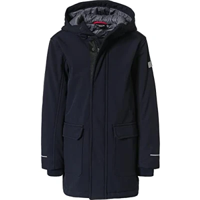 Abbildung von CMP Lange leichte Softshelljacke für Kinder mit fester Kapuze, Schwarz Blau, 104