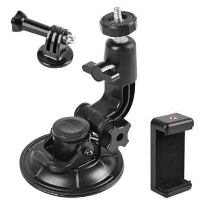 Abbildung von ShipeeKin Robust 9CM Saugnapfhalterung Kfz Kamera Dash Cam GPS Halterung für alle Gopro Heros, SJCAM Series, Geekpro, Garmin VIRB Xe, Xiaomi Yi 4k