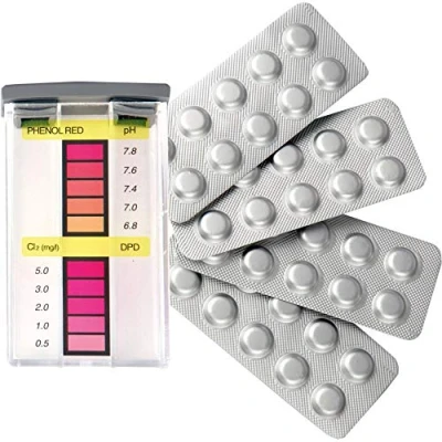 Abbildung von Pool Testkit Messung von Chlor und pH Wert mit Pooltester je 20 Messtabletten Wassertester Spa Schwimmbad Schnell einfach