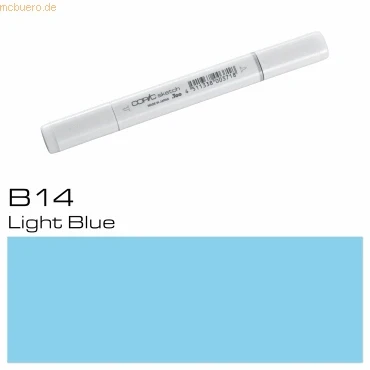 Abbildung von COPIC Sketch Marker Typ B 14, Light Blue, professioneller Pinselmarker, mit einer Super Brush Spitze und Medium Broad