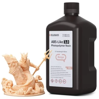 Abbildung von ELEGOO ABS Like 3.0 3D Drucker Resin Beige 2000g, 405nm UV Härtendes Printer Harz mit Hoher Zugfestigkeit und Biegefestigkeit für MSLA/LCD/DLP