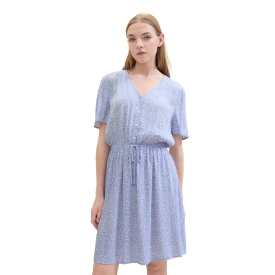 Abbildung von TOM Tailor Denim MIT Alloverprint Tshirt print, Damen, Größe: XXL, Mid blue minimal print