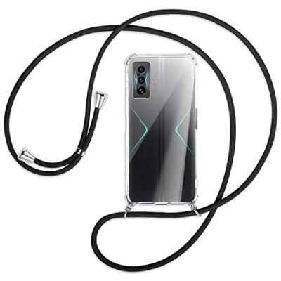 Abbildung von mtb more energy® Handykette kompatibel mit Xiaomi Poco F4 GT (6.67&#039;&#039;) schwarz Smartphone Hülle zum Umhängen Anti Shock Full TPU Case
