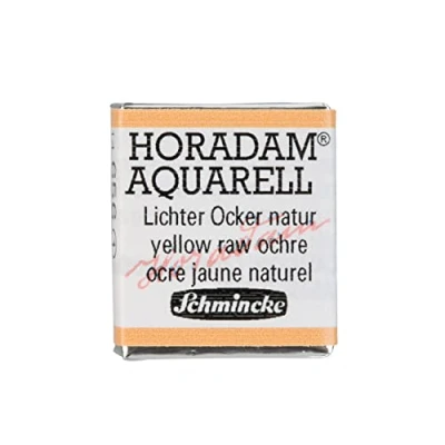 Abbildung von Schmincke HORADAM® AQUARELL feinste Künstler Aquarellfarben, 656 Lichter Ocker Natur, 14 044, 1/2 Näpfchen