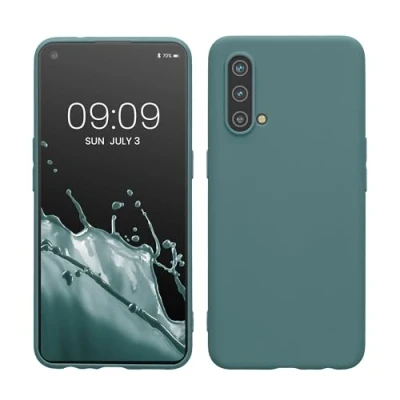 Abbildung von kwmobile Hülle kompatibel mit OnePlus Nord CE 5G weiches TPU Silikon Case Cover geeignet für kabelloses Laden Arctic Night