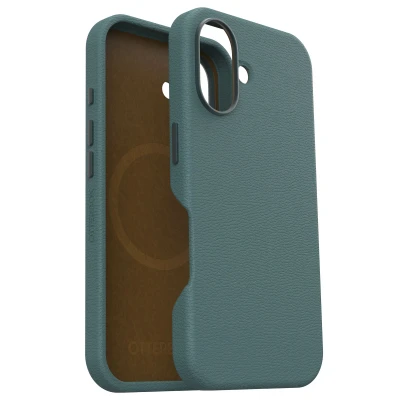 Abbildung von Apple iPhone 16 Hülle MagSafe Kunstleder OtterBox Hard Case/Backcover Handyhülle Grün Shockproof/Stoßfest