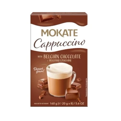 Abbildung von MOKATE® Cappuccino Chocolate 160g Geschmack: Belgische Schokolade Instantkaffee Kaffeegetränk Samtig und Aromatisch Cremiger Getränk Getränkepulver aus löslichem Bohnenkaffee