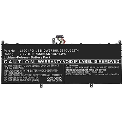 Abbildung von CoreParts Laptop Battery for Lenovo 58.14Wh Li Pol 7.7V 7550mAh, W125993482 (58.14Wh 7550mAh Black Notebook, Yoga C640 13, 13IML)