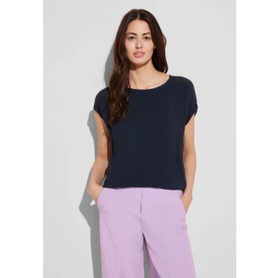 Abbildung von Street One Materialmix Tshirt basic, Damen, Größe: 34, Blau