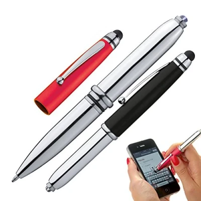 Abbildung von Livepac Office Kugelschreiber 2x Touchpen mit LED Licht &amp; Touchscreenstift / 1x rot +