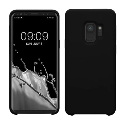 Abbildung von kwmobile Hülle kompatibel mit Samsung Galaxy S9 Silikon Handy Case Handyhülle weiche Oberfläche kabelloses Laden Schwarz