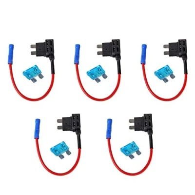 Abbildung von Mintice 5 X 12V 24V LKW Auto Standard Flachsicherungsadapter Sicherungshalter für Spannungsabgriff KFZ Flachsicherungen Autosicherungs