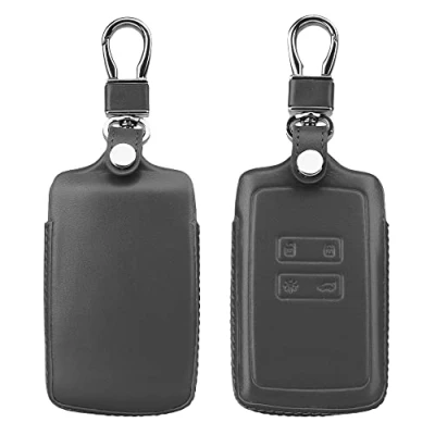 Abbildung von kwmobile Autoschlüssel Hülle kompatibel mit Renault 4 Tasten Smartkey (nur Keyless Go) Leder Schutzhülle Schlüsselhülle Dunkelgrau