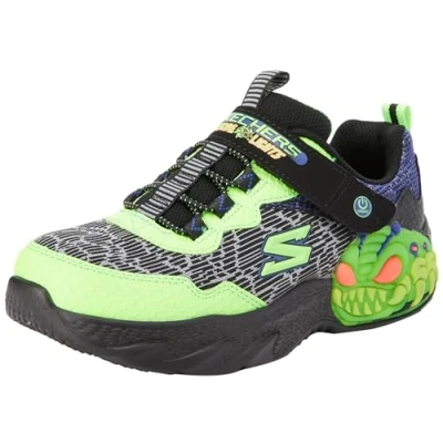 Abbildung von Skechers Creature Lights Sneaker low für Kinder, Größe: 29, Black/lime Schuhe