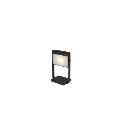 Abbildung von LED Solar Tischleuchte Saulio, schwarz, IP44, Alu, USB, Akku