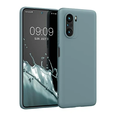 Abbildung von kwmobile Hülle kompatibel mit Xiaomi Mi 11i / Poco F3 weiches TPU Silikon Case Cover geeignet für kabelloses Laden Arctic Night