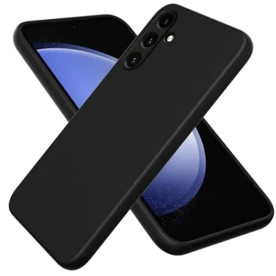 Abbildung von CoverKingz Silikon Handyhülle kompatibel mit Samsung Galaxy A55 5G Slim Handycase Soft Cover Bumper Gummi Hülle Matt Schwarz
