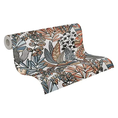 Abbildung von A.S. Création Vliestapete &quot;Antigua Tapete Floral&quot;, matt, Pflanzen mit Blättern Retro Bunt