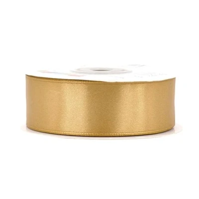 Abbildung von Creativery Satinband, Satinband 25mm x 25m Rolle Hellgold