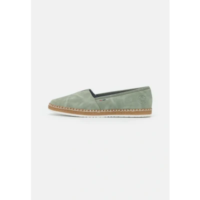Abbildung von Rieker Slipper, Damen, Größe: 38, Grün Hochwertiges lederimitat