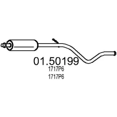 Abbildung von MTS 01.50199 Mittelschalldämpfer 1650 PEUGEOT: 307 CC, Schrägheck, CITROËN: C4 Coupe, I Schrägheck kfzteile, kfzteile24, bandel online, bandel,